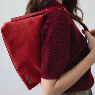 [พร้อมส่ง] CHUUCHOP - Wendy bag กระเป๋าข้างสะพายข้างสไตล์คลาสสิค หนังกลับและยีนส์ (C8316)