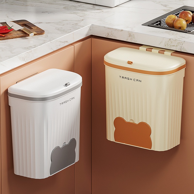 ถังขยะติดผนัง ถังขยะแขวน มีฝาปิด มี2 รุ่น#8673S(9ลิตร) / #8674L(12ลิตร)  สําหรับห้องครัว ห้องน้ํา ห้องรับแขก ถังขยะอเนกป