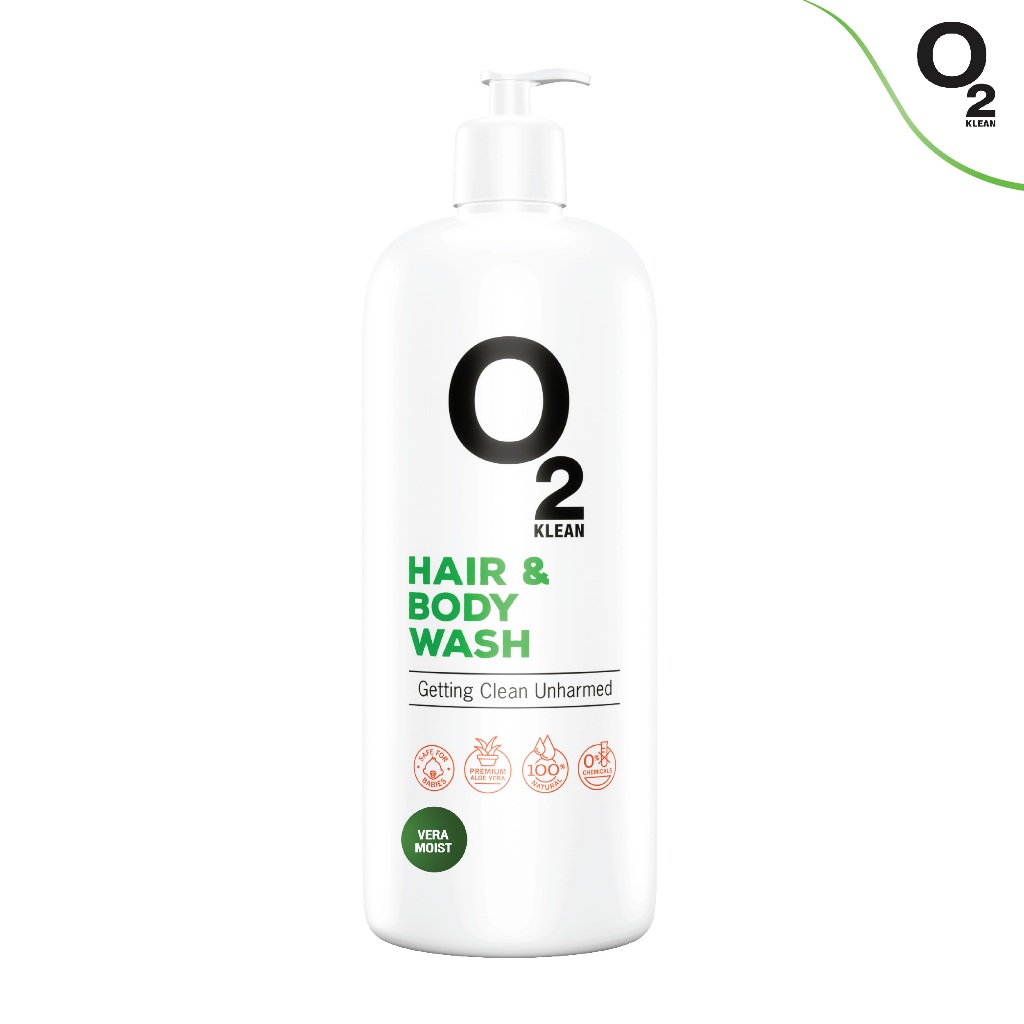 O2 Klean Hair & Body Wash สบู่เหลวและแชมพูในขวดเดียว กลิ่น Vera moist ขนาด600 ml