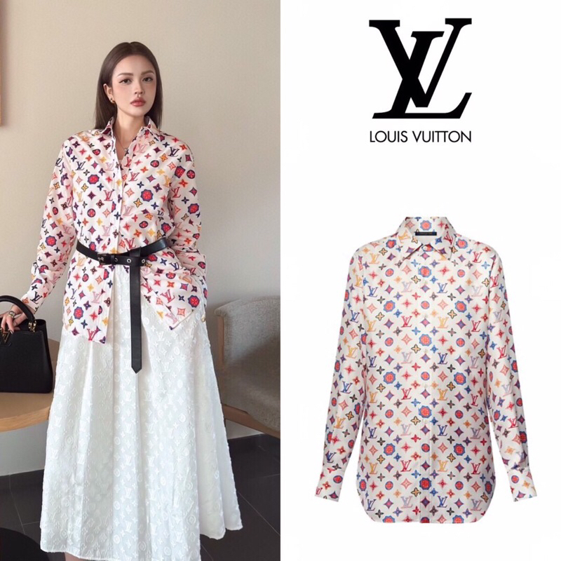 เสื้อเชิ้ตแขนยาว Louis Vuitton Monogram Silk Shirt