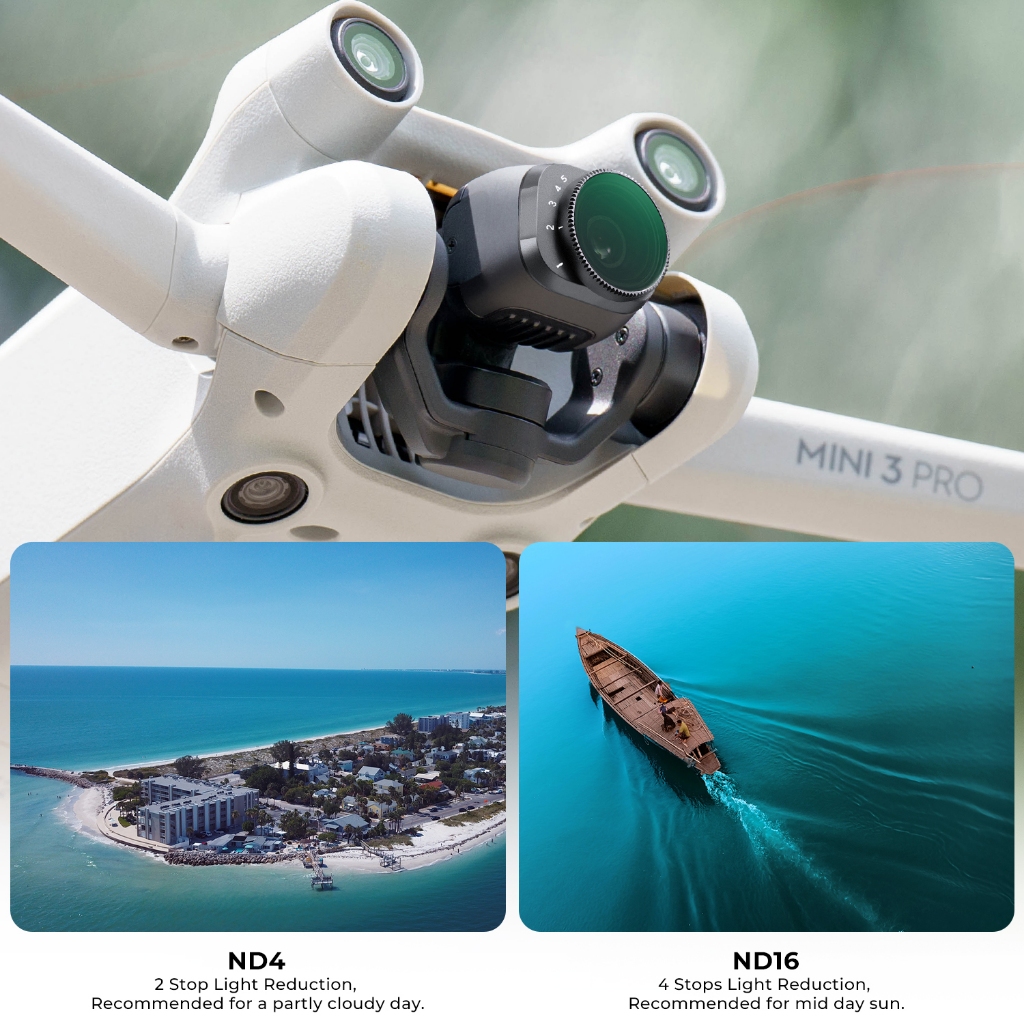 K&F CONCEPT DJI mini3 โดรน ฟิลเตอร์ UV, CPL, ND กันน้ำและกันรอยขีดข่วน เหมาะสำหรับ mini3/mini3PRO