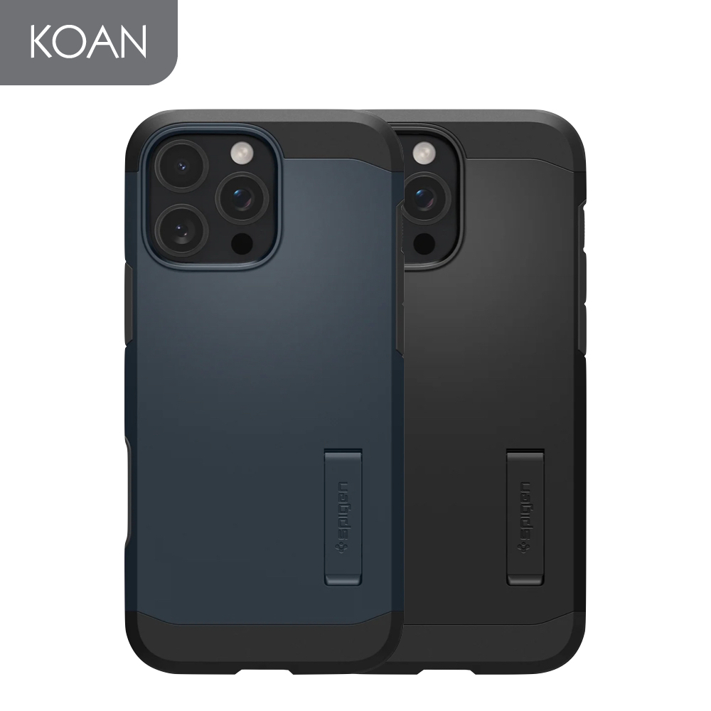 เคสมือถือ SPIGEN Tough Armor(AI) T M@gfit Case for iP 16 Pro/16 Pro Max - Black/Metal Slate