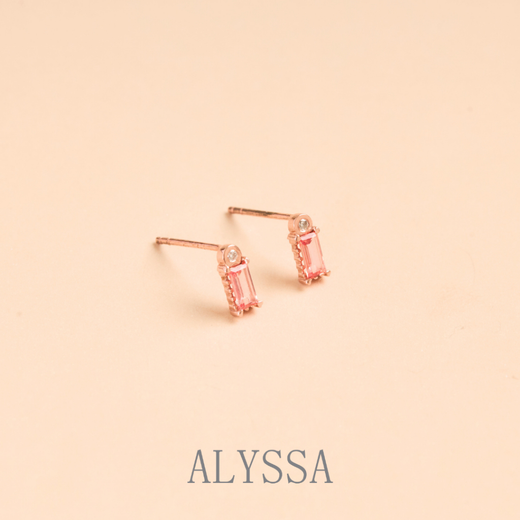 Alyssa Gems - ต่างหู Stud Earrings Memory Box Set B