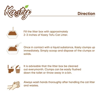 Kasty Tofu Litter (40L) ทรายแมวเต้าหู้ แบบแท่ง จับตัวเป็นก้อนเร็ว ทิ้งชักโครกได้ บรรจุ 18.16 KG