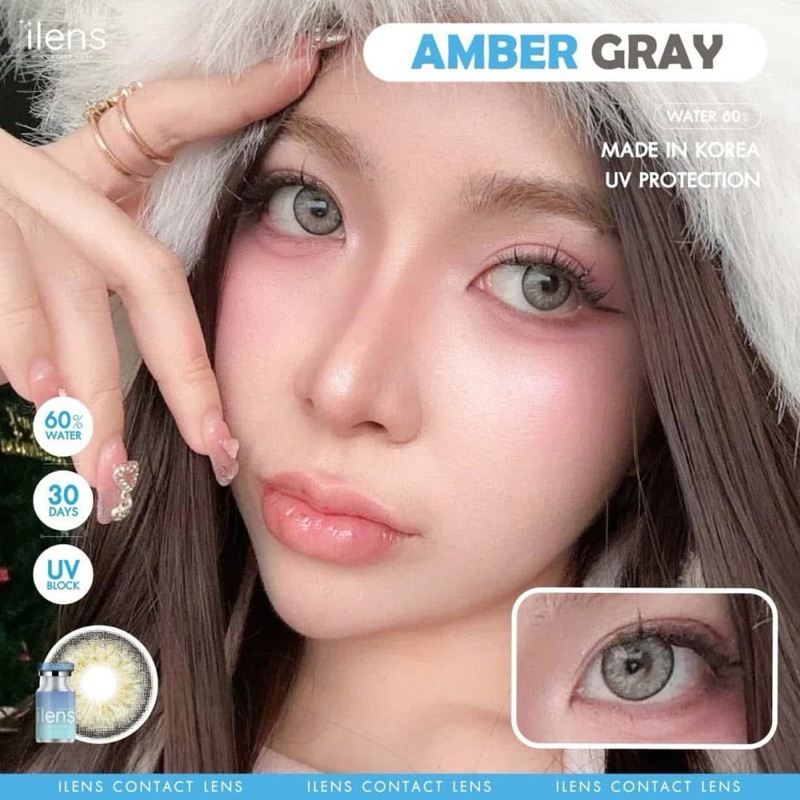 Amber gray,brown สีเทา,สีน้ำตาล ilens Bigeye คอนเเทคเลนส์กรองเเสง