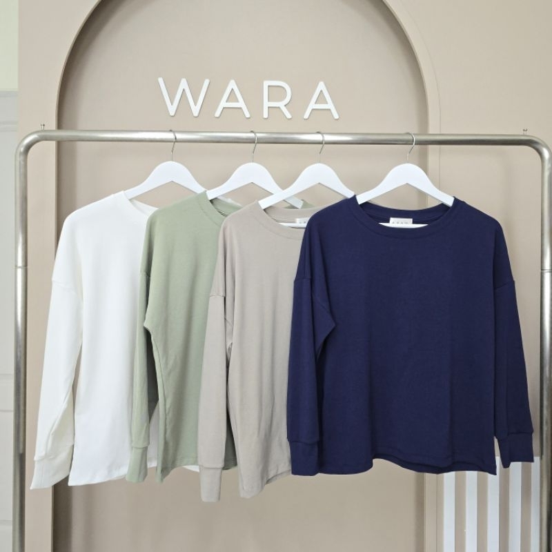 [ U32 ] คอกลมแขนยาว โอเวอร์ไซส์ ผ้า cotton spandex