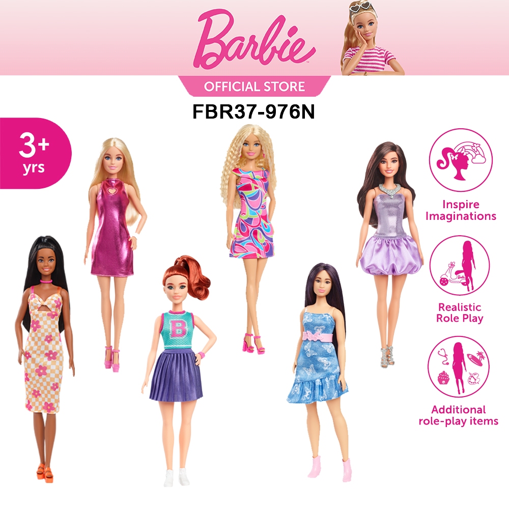 Barbie® Fashionistas™ Doll ตุ๊กตา บาร์บี้ แฟชั่นนิสต้า 1ชิ้น FBR37 (976N,R) ID