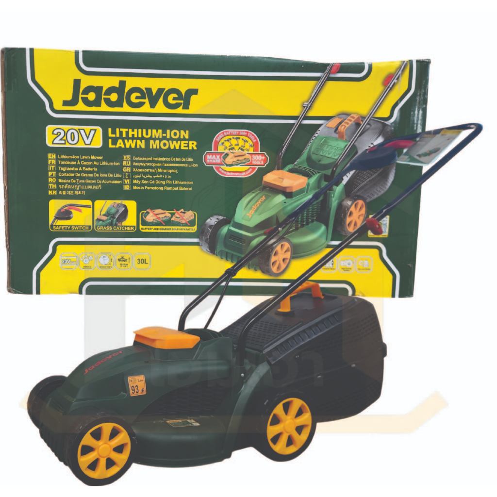 เครื่องตัดหญ้าไฟฟ้าไร้สาย Jadever ความจุ 30L lawn mower