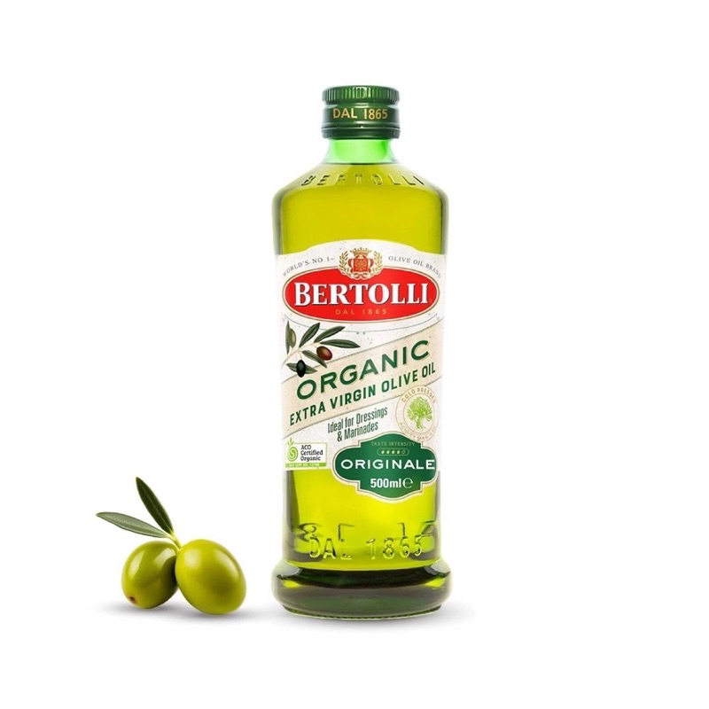Bertolli Organic Extra Virgin Olive Oil เบอร์ทอลลี่ ออร์แกนิค เอ็กซ์ตร้า เวอร์จิ้น โอลีฟ ออยล์ ขนาด 500 มล.