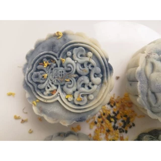 (ทำสดใหม่🌟) ขนมกุ้ยฮวางาดำหิมะ (桂花黑芝麻雪糕/กุ้ยฮวาเฮยจือหมาเฉเกา) หรือขนมกุ้ยฮวาดำหรือขนมกุ้ยฮวาหยินหยาง แบบทำสดใหม่สูตรเจ