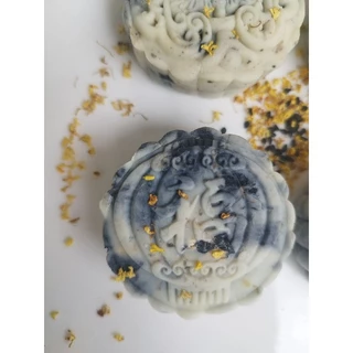 (ทำสดใหม่🌟) ขนมกุ้ยฮวางาดำหิมะ (桂花黑芝麻雪糕/กุ้ยฮวาเฮยจือหมาเฉเกา) หรือขนมกุ้ยฮวาดำหรือขนมกุ้ยฮวาหยินหยาง แบบทำสดใหม่สูตรเจ