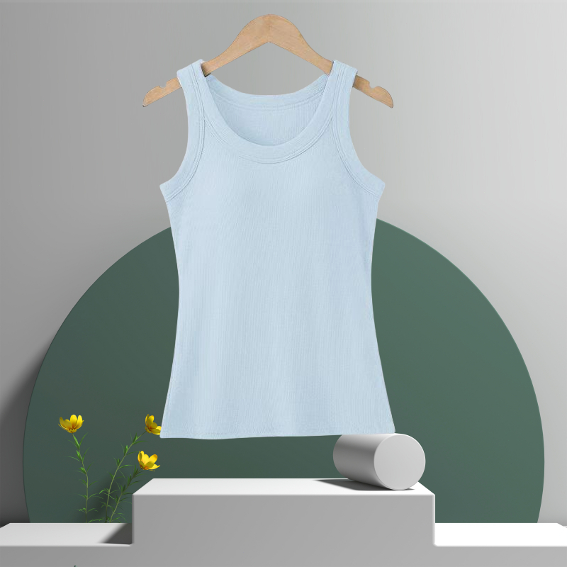 เสื้อกล้าม ผ้าร่อง มีบราในตัว เนื้อผ้าเเน่น งานดีมาก "สินค้าพร้อมจัดส่ง"