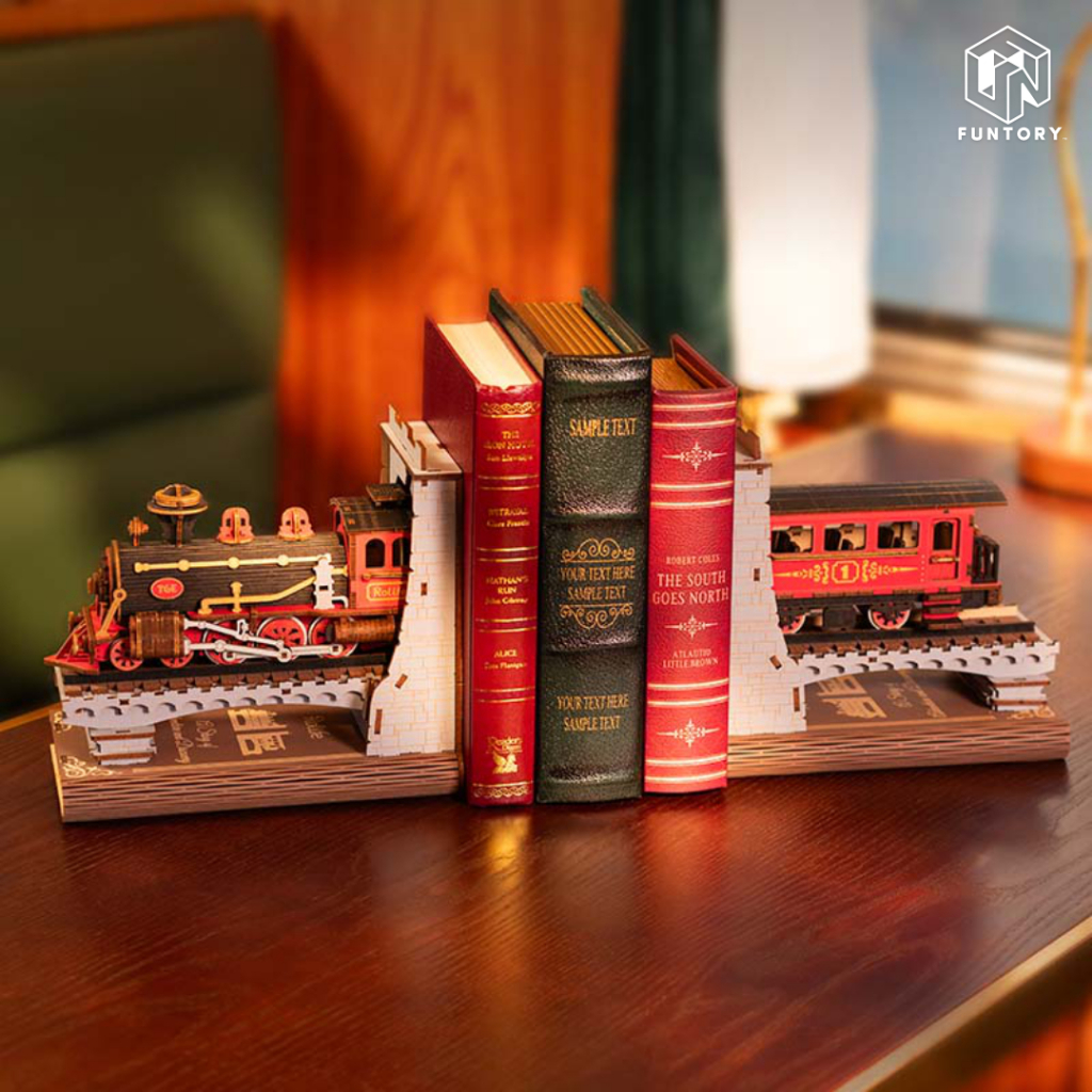 พร้อมส่ง EN.ver   Funtory ที่กั้นหนังสือ DIY Book Nook Century Train ของเล่น แต่งบ้าน Rolife TGE01
