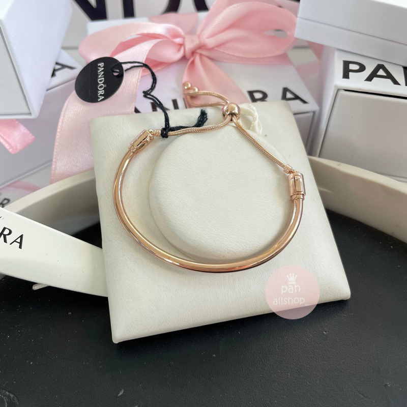 (ของแท้100%)Pandora rose bangle sliding กำไลรูดโรส