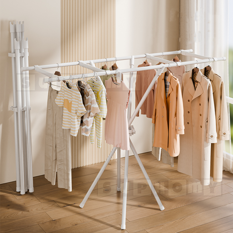 ราวตากผ้า ราวตากผ้าพับได้ ราวแขวนผ้า X Drying Rack ยืดหดได้ แข็งแรง พับเก็บง่าย จัดเก็บสะดวกแข็งแรง ทนทาน