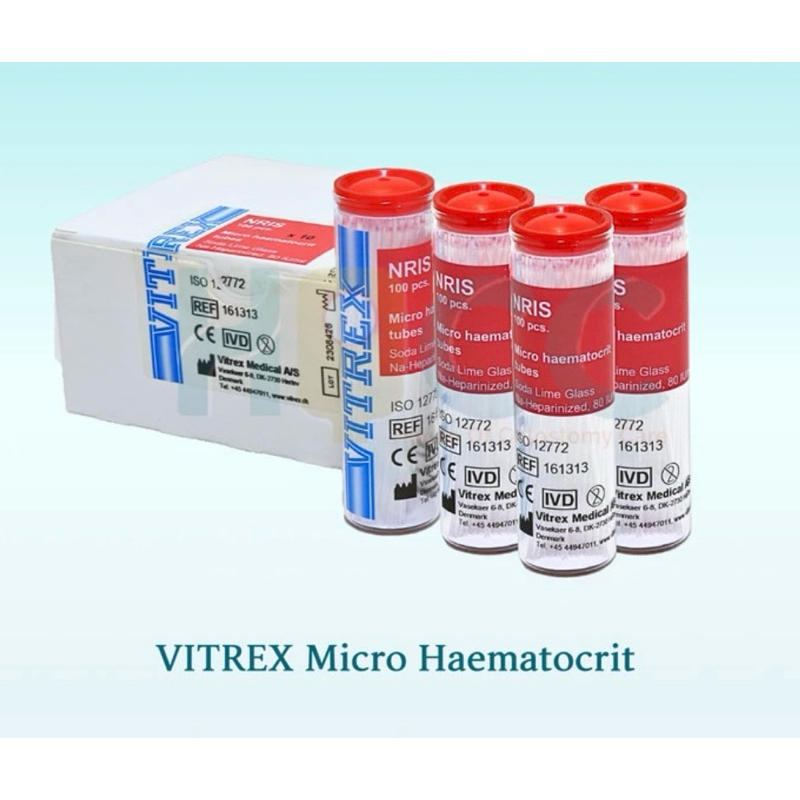 หลอดคาปิลลารี่ ทิ้วฮีมาโตคริตสีแดง ทิวป์ฮีมาโตคริต hematocrit Red tubes Capillary