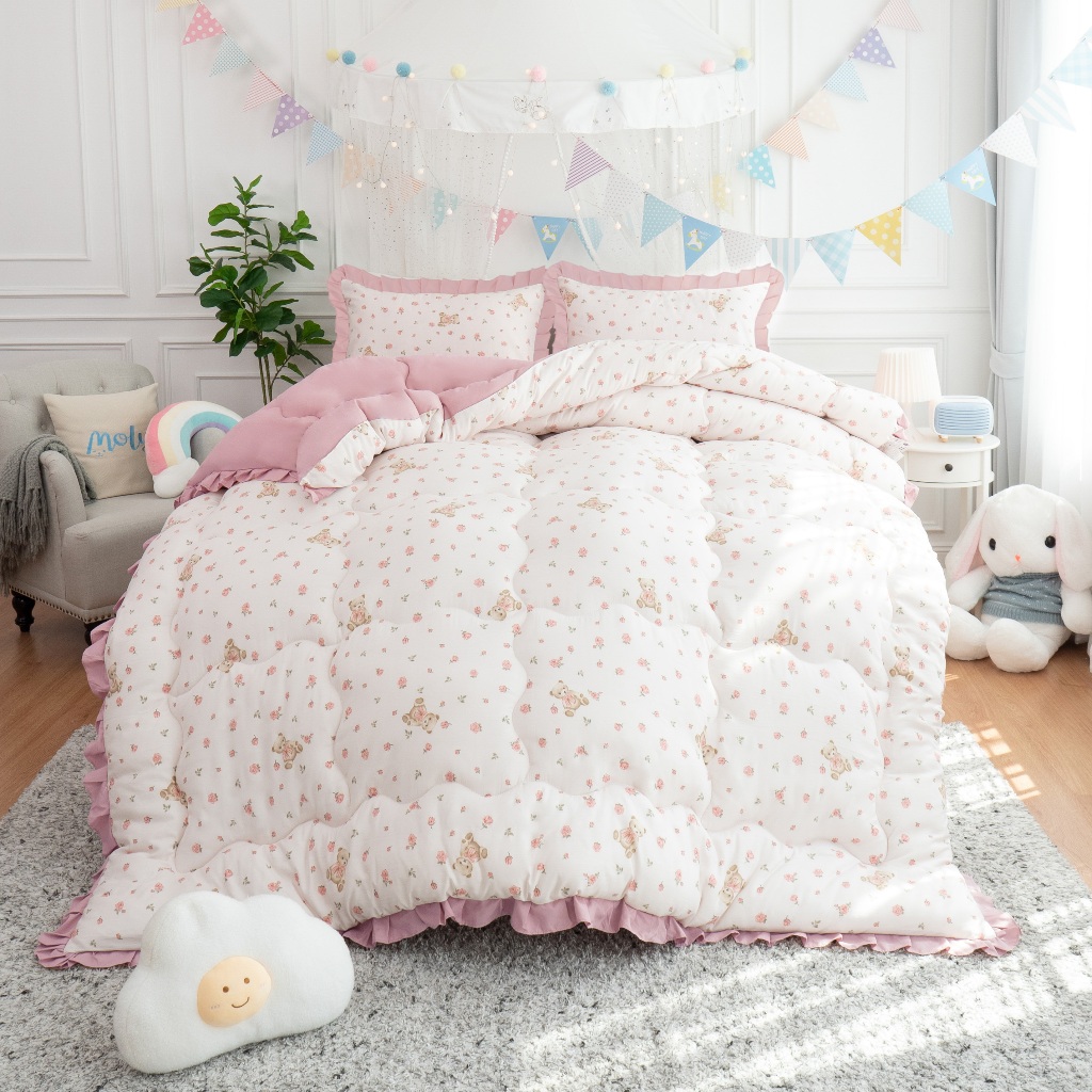 ชุดเครื่องนอน Moly (โมลี่) ครบชุด 6 ชิ้น [ผ้านวม+ผ้าปู+ปลอกหมอน] รุ่น Fluffy Super Soft (หนาฟูนุ่มพิเศษ)