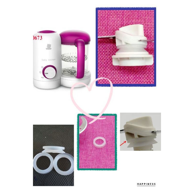 ลูกยางเครื่องปั่นอาหารเด็ก อะไหล่เครื่องปั่น Babier ,BABY COOKER (ยางซิลิโคนสีขาว)