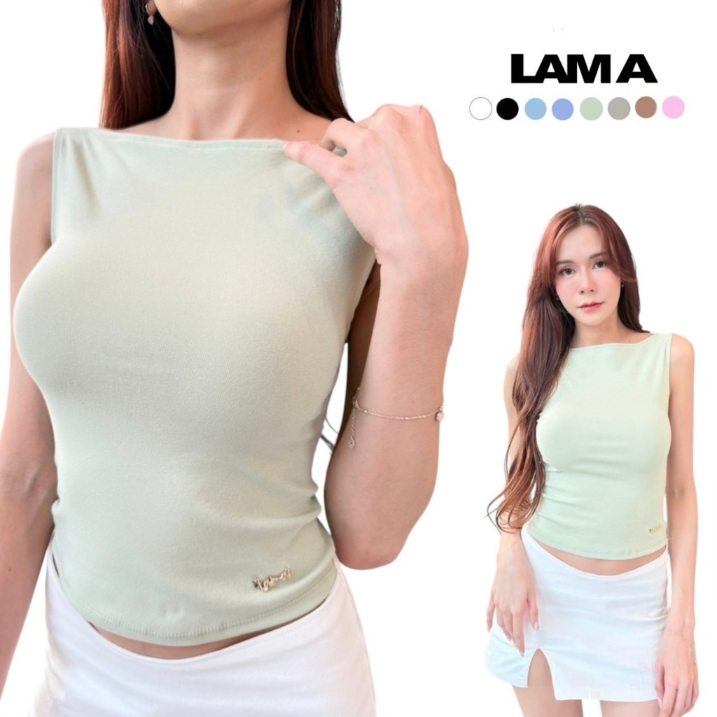 Glammy top เสื้อคอปาด แต่งอะไหล่ Lama