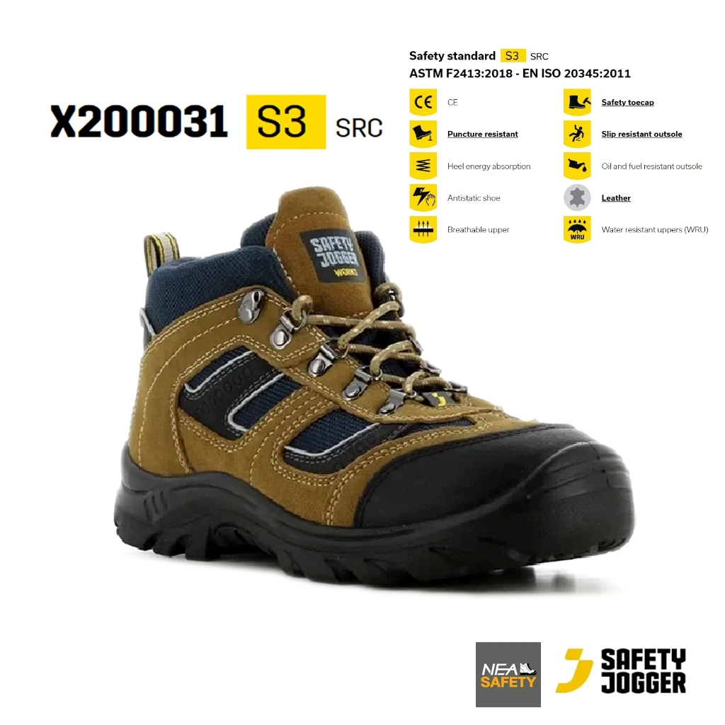 SAFETY JOGGER - X200031 S3 รองเท้าเซฟตี้ หัวเหล็ก คุณภาพสูง มาตรฐานสากล รองเท้านิรภัย