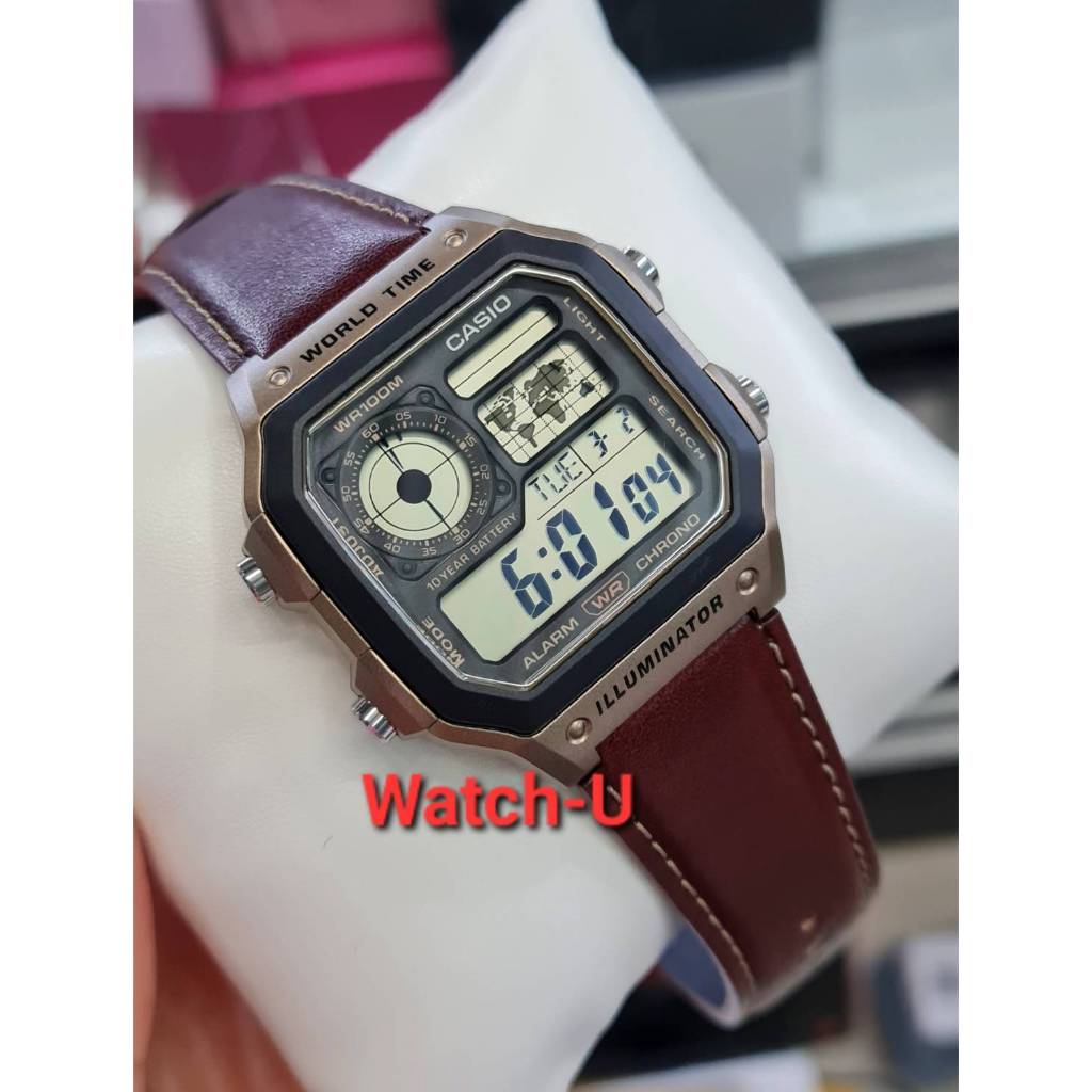 นาฬิกา Casio Digital สายหนัง AE-1200 รุ่น AE-1200WHL-5A / AE-1200WHL-5