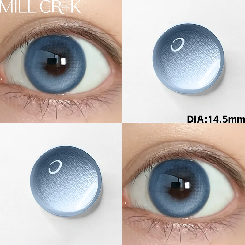 COD [จัดส่ง2-3วัน] MILL CREEK คอนแทคเลนส์ สีน้ำเงิน 14.5mm 0.00องศา 12 เดือน ใส่สบาย คอนแทคเลนส์สี