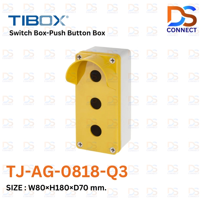 TJ-AG-0818-Q3 Switch Box-Push Button Box 3 Hole กล่องพลาสติกใส่ปุ่มกด 3 ช่อง