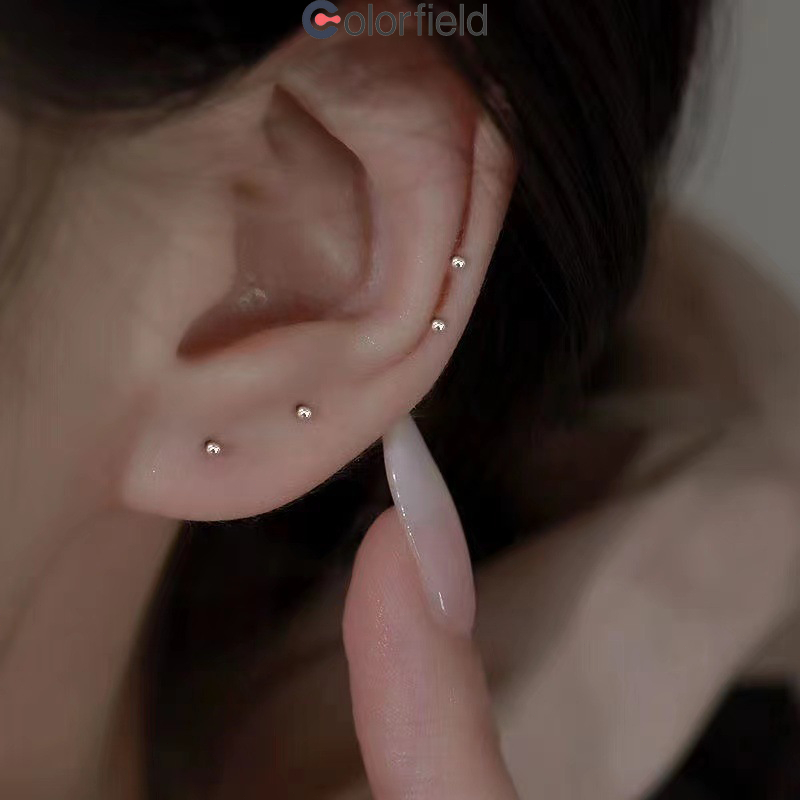 Colorfield 1 คู่ ต่างหู S925  สไตล์เกาหลี ผู้หญิง เจาะ ต่างหู  การเดินทางในแต่ละวัน อินเทรนด์มินิเอียร์สติ๊ก ดอกไม้ ต่าง