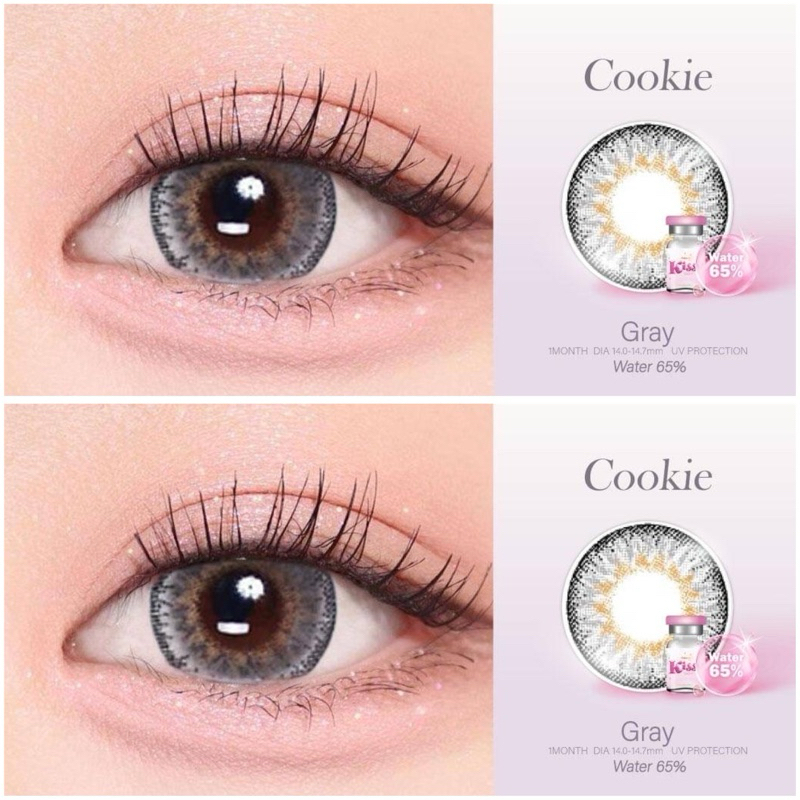 Cookie สีน้ำตาล สีเทา  Bigeye gray brown บิ๊กอาย คอนเเทคเลนส์ kissylens kissy