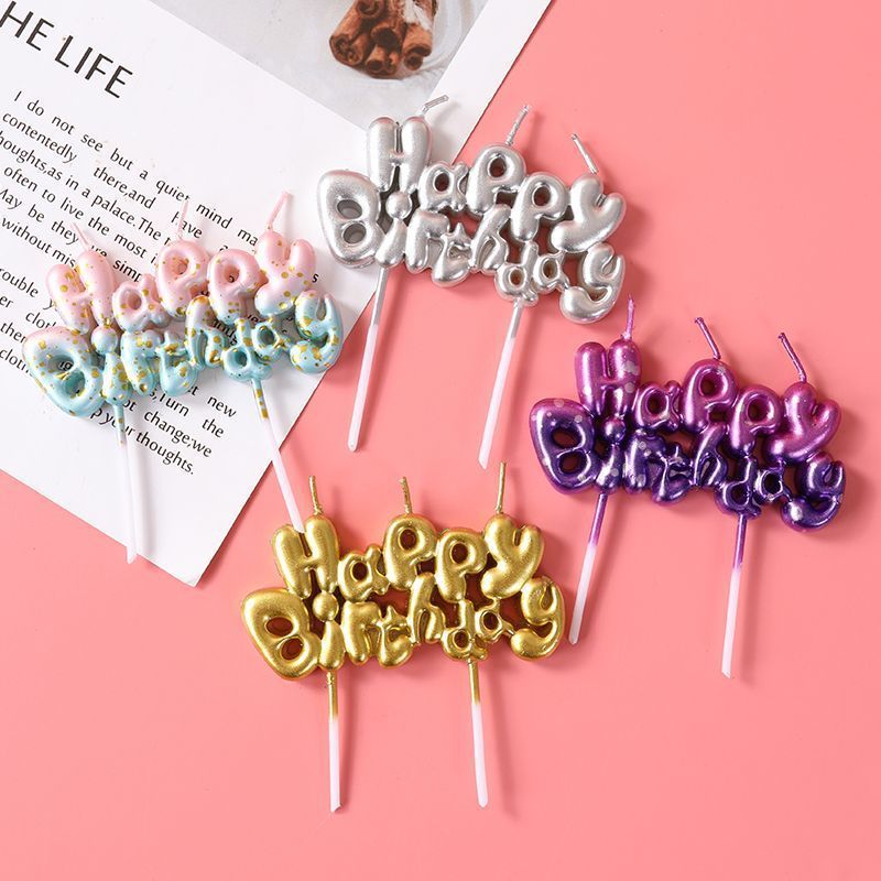 😍COD😍เทียนวันเกิด Happy Birthday เทียนLOVE สีพิเศษ(พร้อมส่ง)