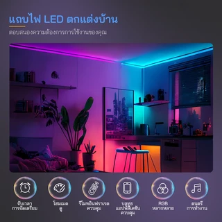 ไฟนีออน LED AC 220V พร้อมรีโมทคอนโทรล IP65 กันน้ำ 3M/5M/10M/15M/20M