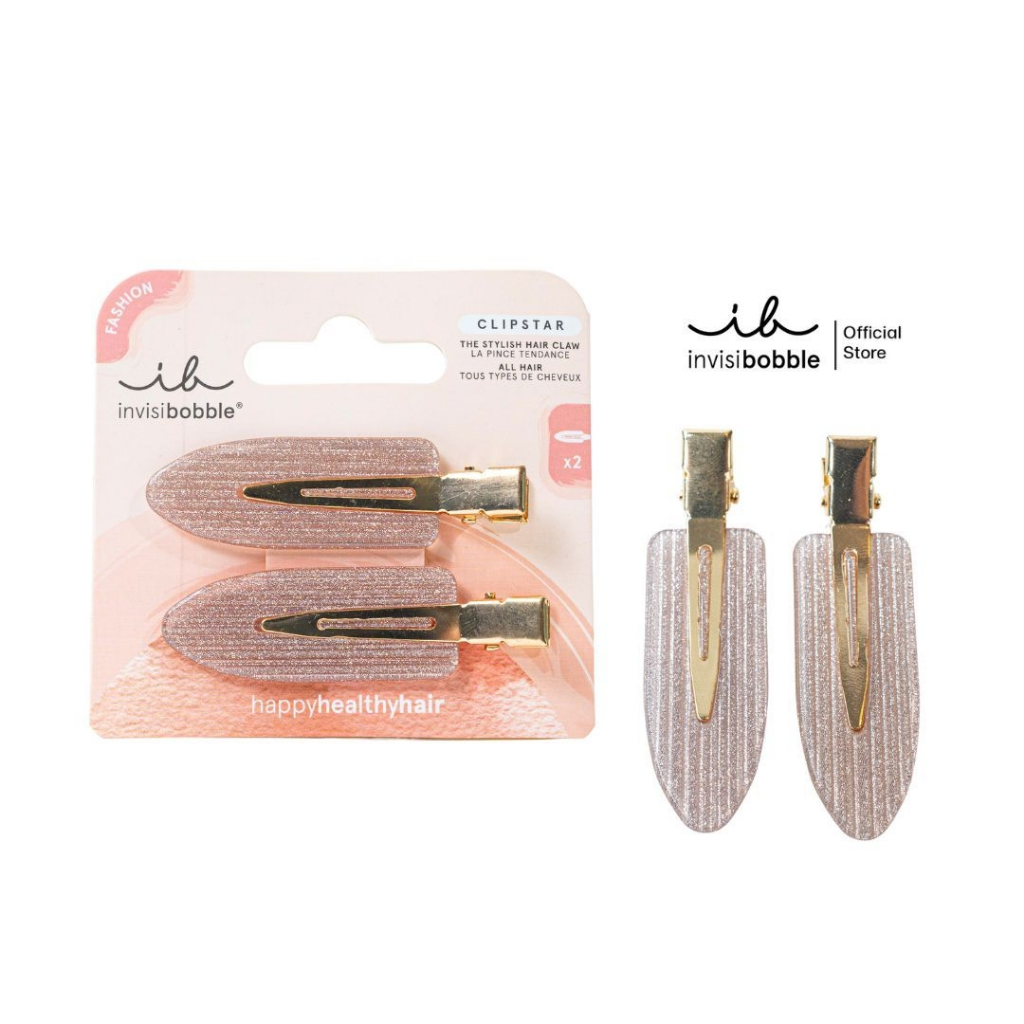 invisibobble กิ๊บหนีบผม กิ๊บติดผม ผมไม่เป็นรอย รุ่น Clipstar Glam Ease (1 กล่องบรรจุ 2 ชิ้น)
