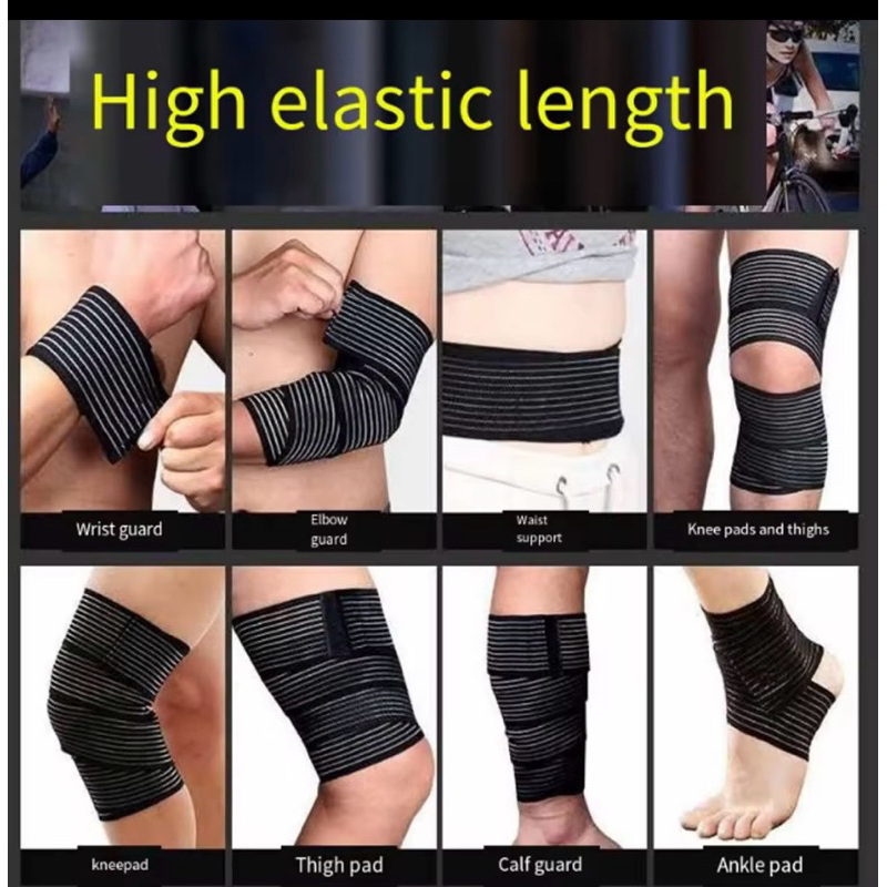ผ้าพันแขน ขา,กาวในตัว,สนับเข่าที่ยึดหยุ่น,ข้อศอกข้อมือ