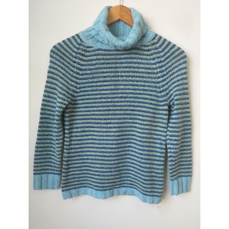 งานแบรนด์มือ2 บอสสินิ bos^si*ni เสื้อไหมพรมคอเต่าผู้หญิง สภาพดี มีตำหนิรอยเปื้อน