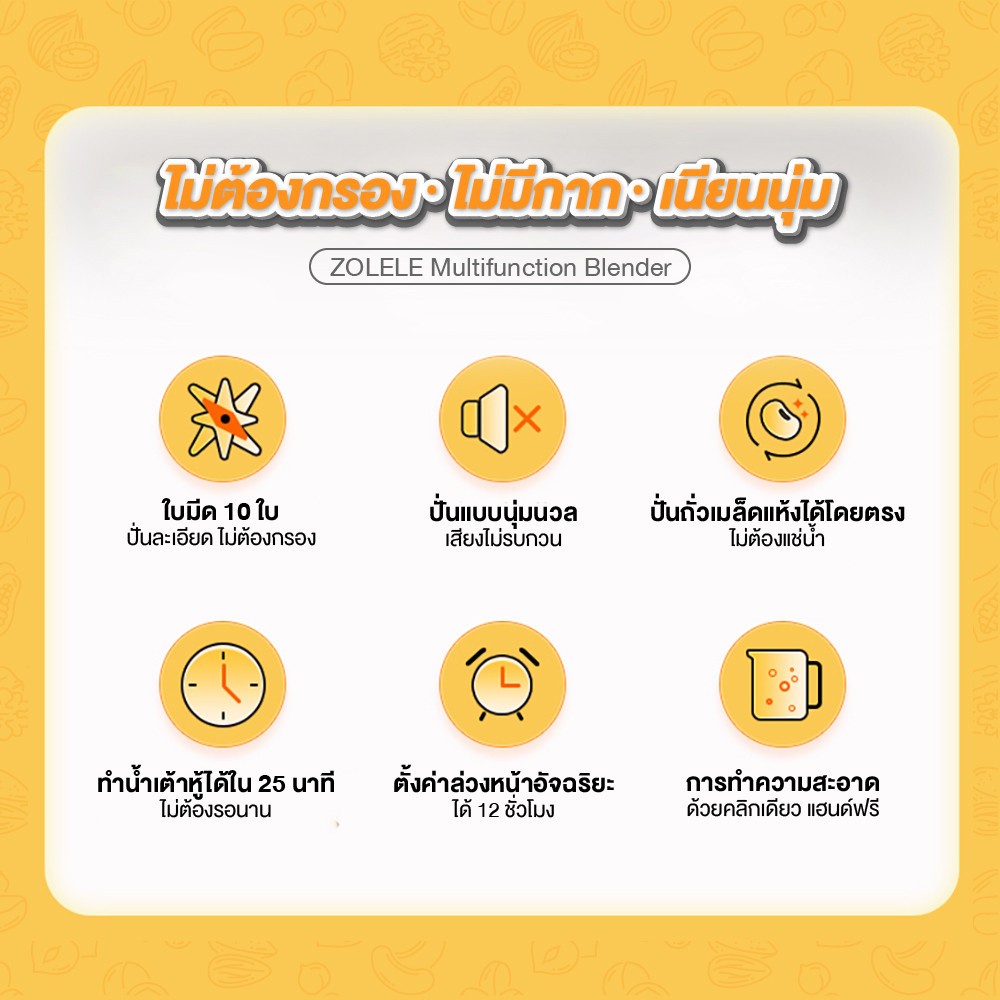 【สินค้าพร้อมส่งจากไทย】ZOLELE เครื่องปั่นอเนกประสงค์ เครื่องทำน้ำเต้าหู้ 0.6L กำลังสูง 150W ใบมีดสแตนเลส อเนกประสงค์ ทำง่