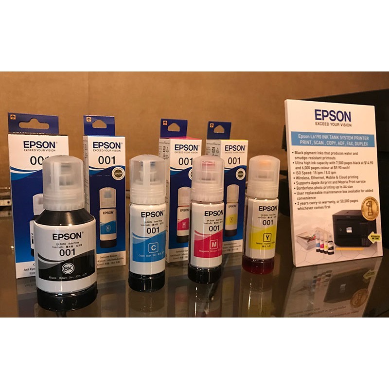 หมึกแท้ หมึกเติม epson 001 แท้100% รุ่น L4150 L4160 L6160 L6170 L6190
