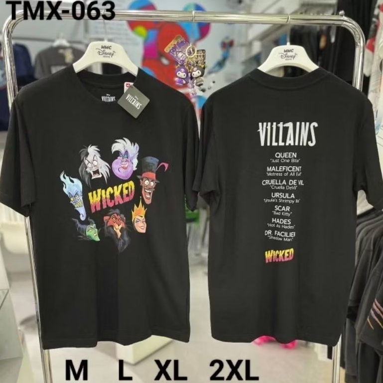 เสื้อDisney ลาย Villains 😈 ลิขสิทธิ์แท้💯 สีดำ ( TMX-063 )