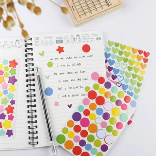 [พร้อมส่ง] สติ๊กเกอร์ DIY น่ารัก หัวใจ วงกลม ดาว การ์ตูน Love Star Heart วาเลนไทน์ Cute Valentine Sticker ติด ตกแต่งสมุด