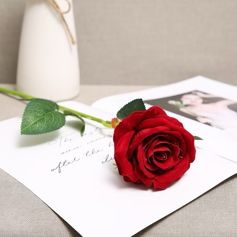 ดอกกุหลาบ ดอกกุหลาบปลอม ดอกไม้ประดิษฐ์ ดอกไม้ปลอม กุหลาบผ้าสักหลาด กุหลาบผ้า ตกแต่งบ้าน ตกแต่งห้อง - รูปที่ 3