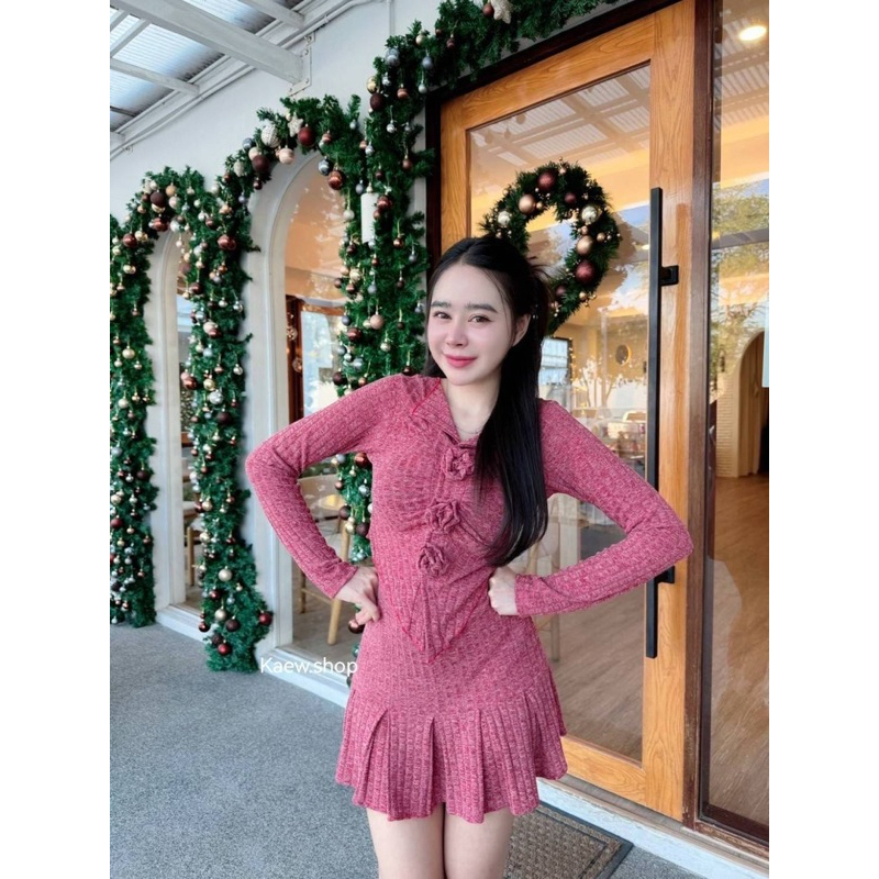 . ชุดเซท2ชิ้นผ้าดีมาก ลุคผู้ดี ทั้งชุด ไม่ร้อน ไฮโซดูดีมาก แนะนำรุ่นนี้เลยค้าาา ผ้าทอ