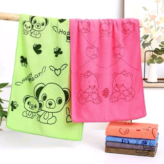 ผ้าเช็ดผมนาโนลายการ์ตูน สีเข้ม (ยกโหล12ผืน) ขนาด 35x75cm