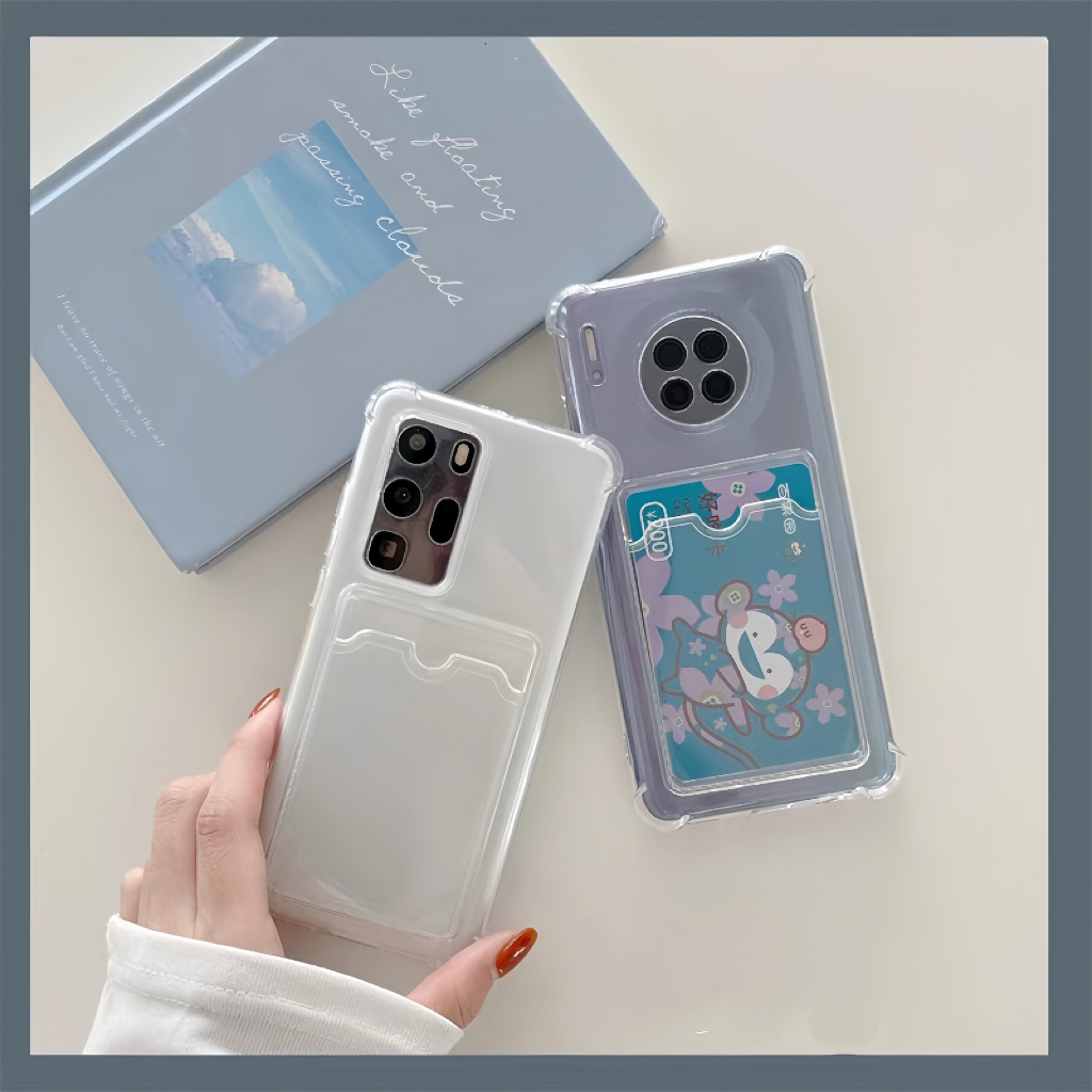 เคสใส่บัตรใส IP 6/7/PLUS XS/MAX XR 11/12/13/14/15/16/PRO/MAX OPPO A3X A38 RENO VIVO Y12 Y20 Y21SAMSU