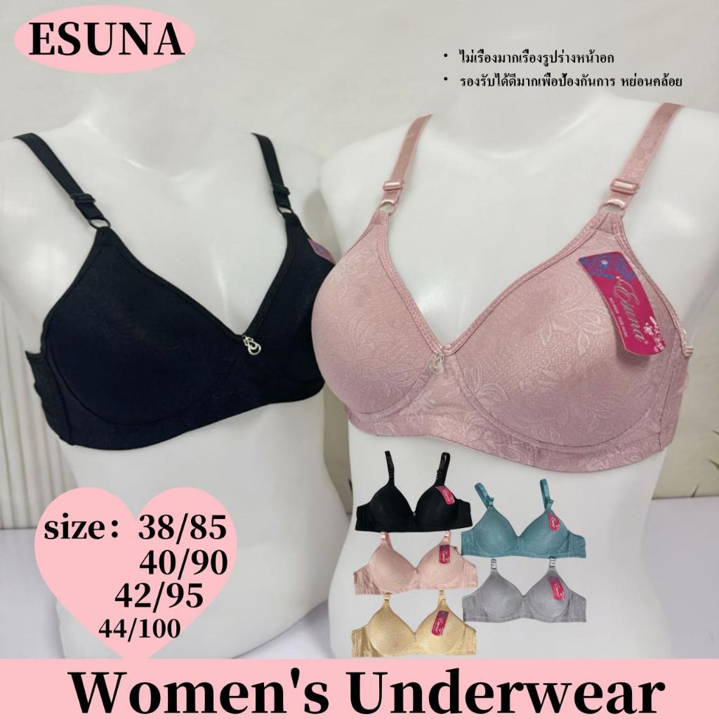 ESUNA สินค้ามาใหม่ ชุดชั้นในขนาดบวก Size 38-42 เสื้อในไร้โครง เบาและบาง ดันทรง เสื้อใน Abc Cup Bras