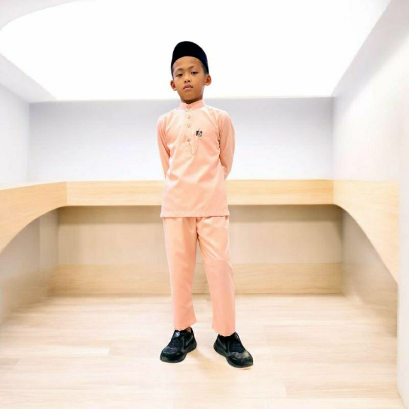 Maleyu Kurta ชุดกรุตาผู้ชาย เด็ก 1-13ปี รุ่นกระดุมโซ่ แบบใหม่ล่าสุด แขนปล่อย ชุดรายอ 2025