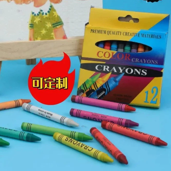 สีเทียนมาตรฐาน12สี (แพ็ค12กล่อง) ✏️สีเทียน เนื้อสีเข้ม เครื่องเขียนสำนักงาน โรงเรียน🎀 🎊 🎉