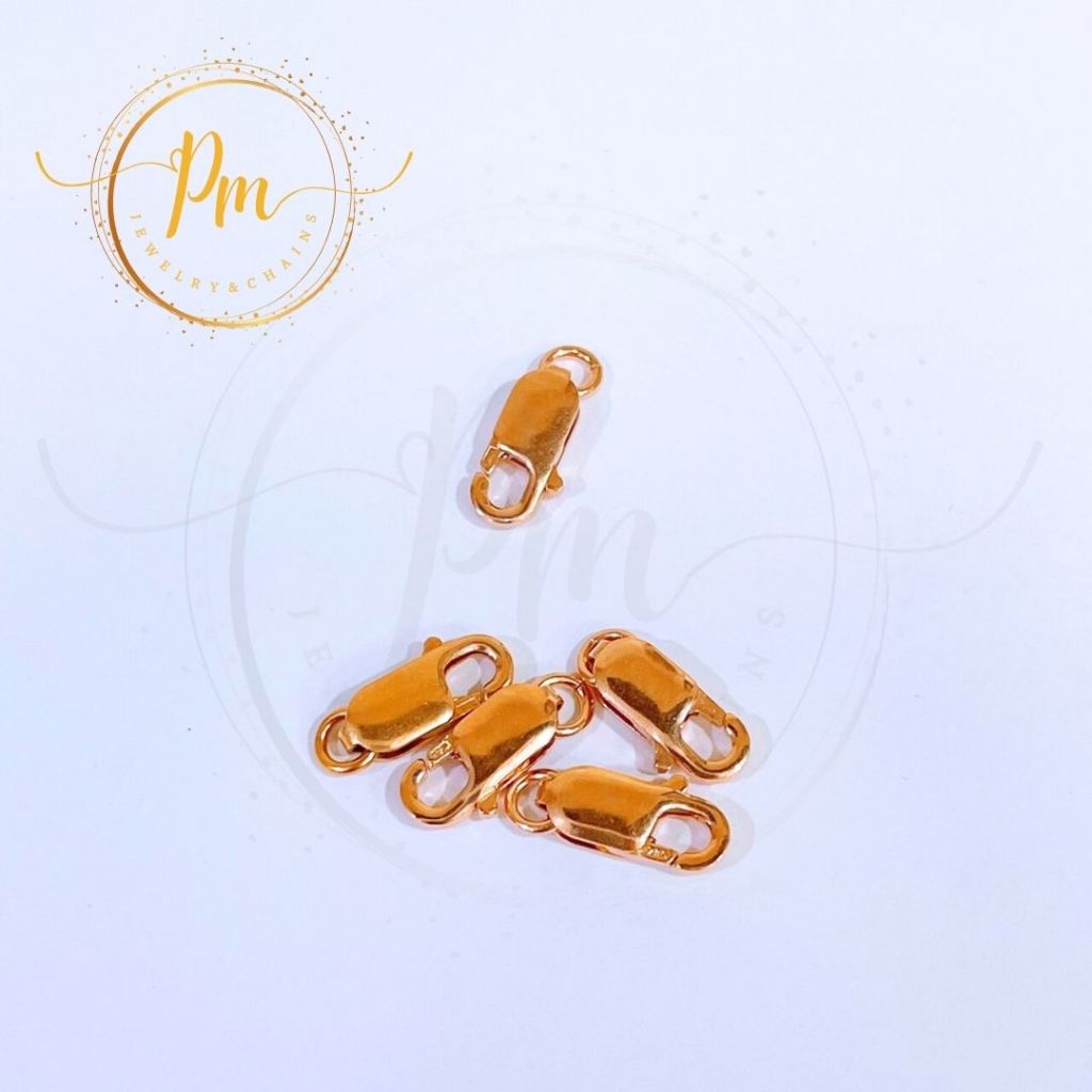 ตะขอก้ามปู PM.JEWELRY สร้อยคอ ทองคำแท้18K 75% น้ำหนัก 1.32 กรัม (พิ้ง) มีใบรับประกันจากทางร้าน