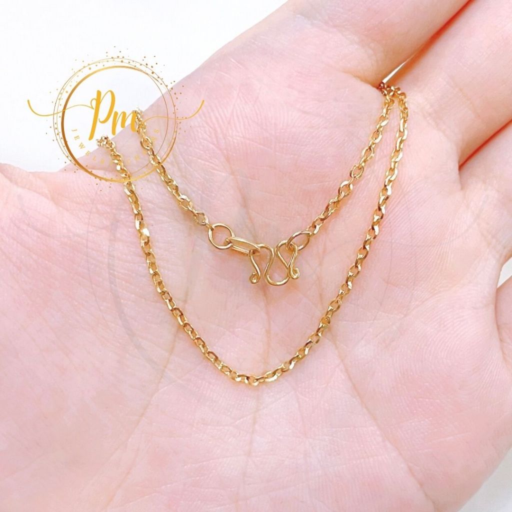 สร้อยคอทองแท้ PM ตะขอเอ็ม ทองคำแท้ 9k Italy (375) ลายโซ่ใหญ่ มีใบรับประกันจากทางร้าน