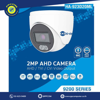 กล้องโดม 2MP MIC+สี 24 ชม. เลนส์ 2.8 MM., ระยะLED 10-20m. สี…