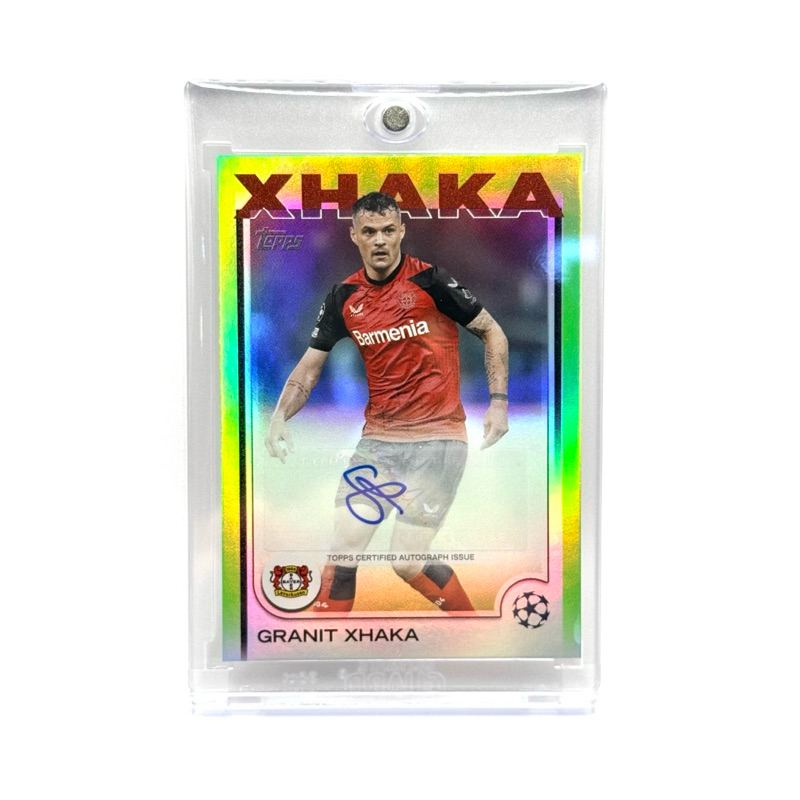 Topps UCC 24/25 Granit Xhaka Bayer 04 Leverkusen /199 Base Autograph Neon Green Foilboard