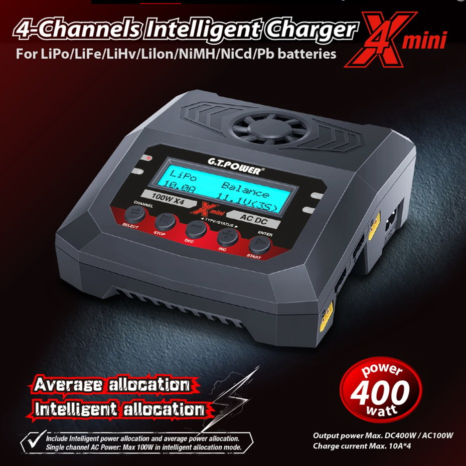 เครื่องชาร์จแบตเตอรี่ (Charger) GT-Power X4 mini